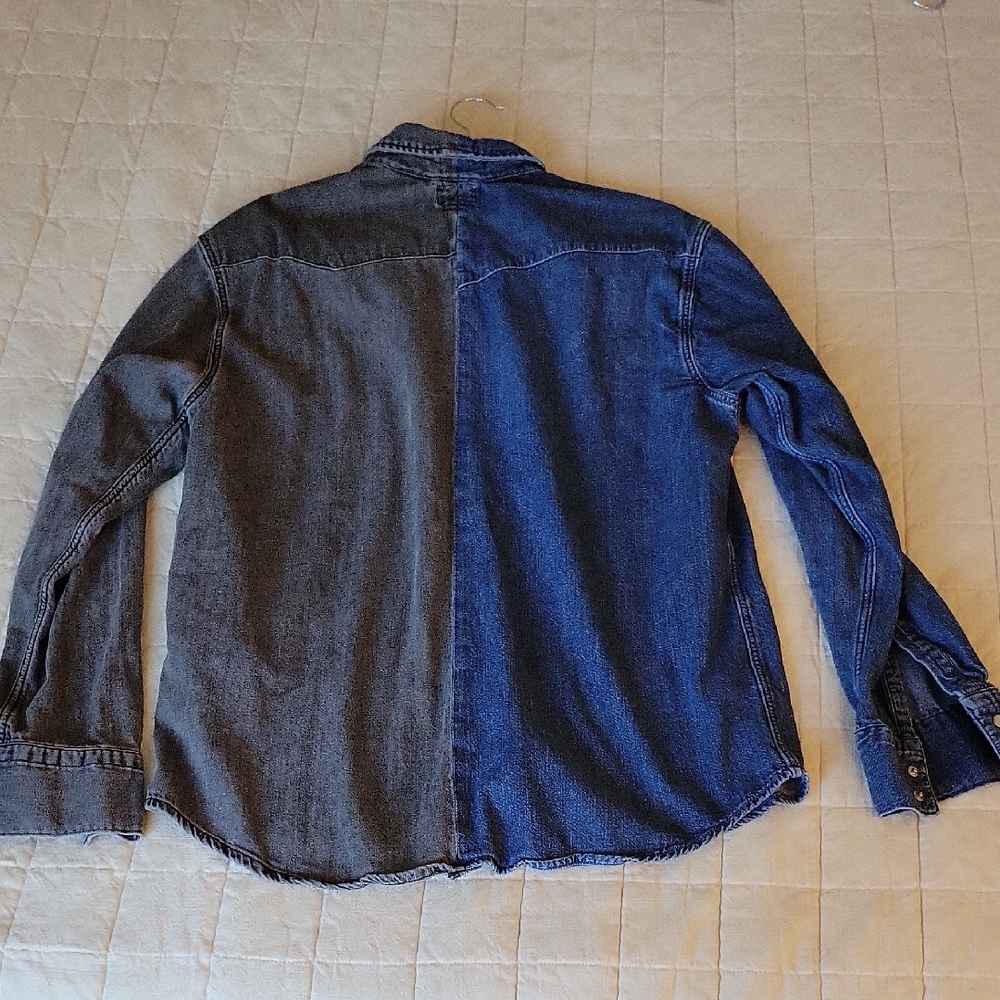 Levi's Two-Tone Denim Shirt - Blue and Black - Picture 3 of 10